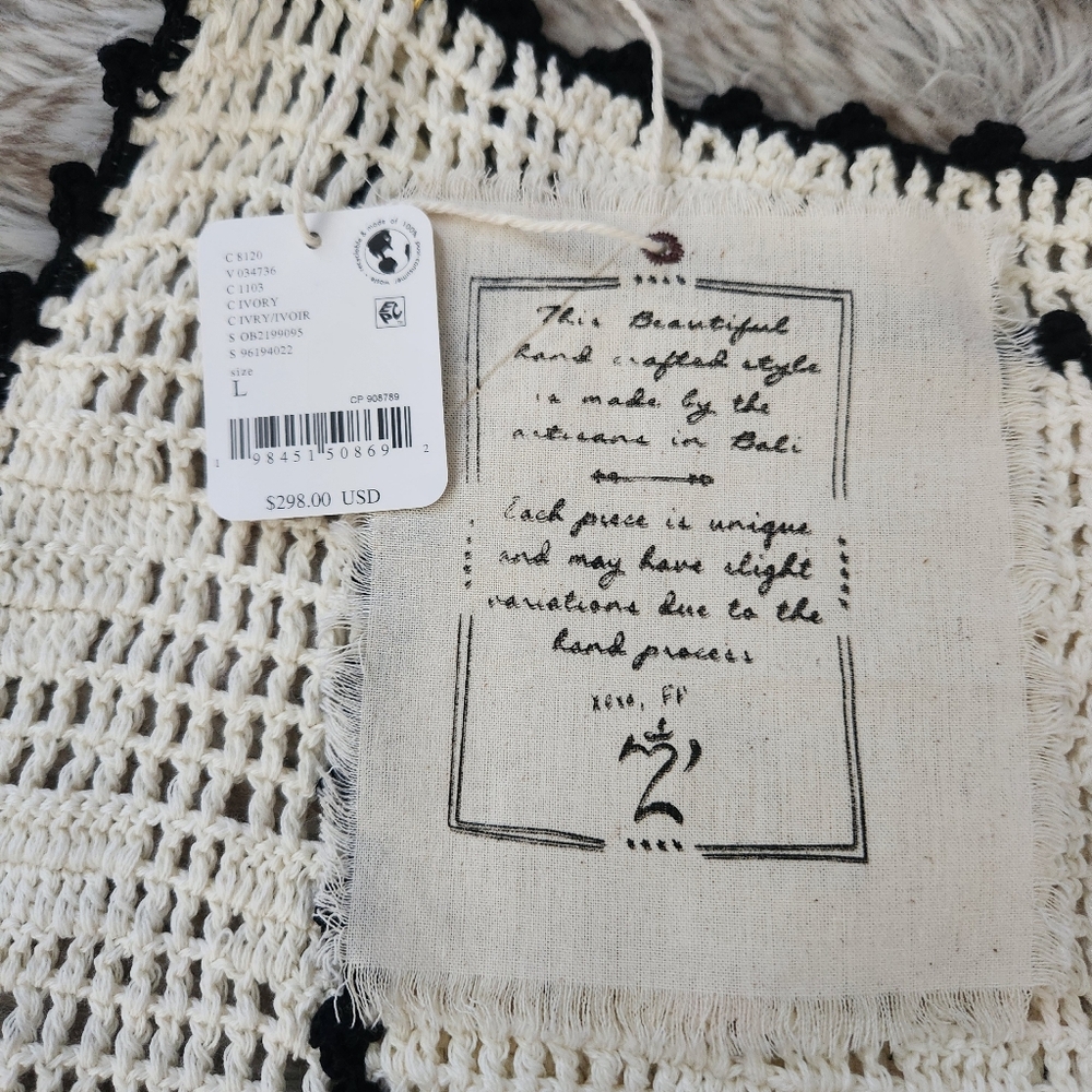 Free People Bali Heydayz Crochet Skirt‎ In Ivory White Women's Size Large - Picture 9 of 15